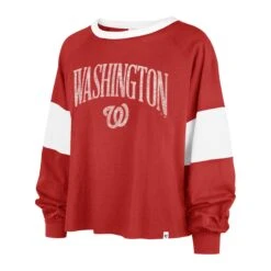 WASHINGTON NATIONALS UPSIDE '47 RHEA LONG SLEEVE TEE WOMEN